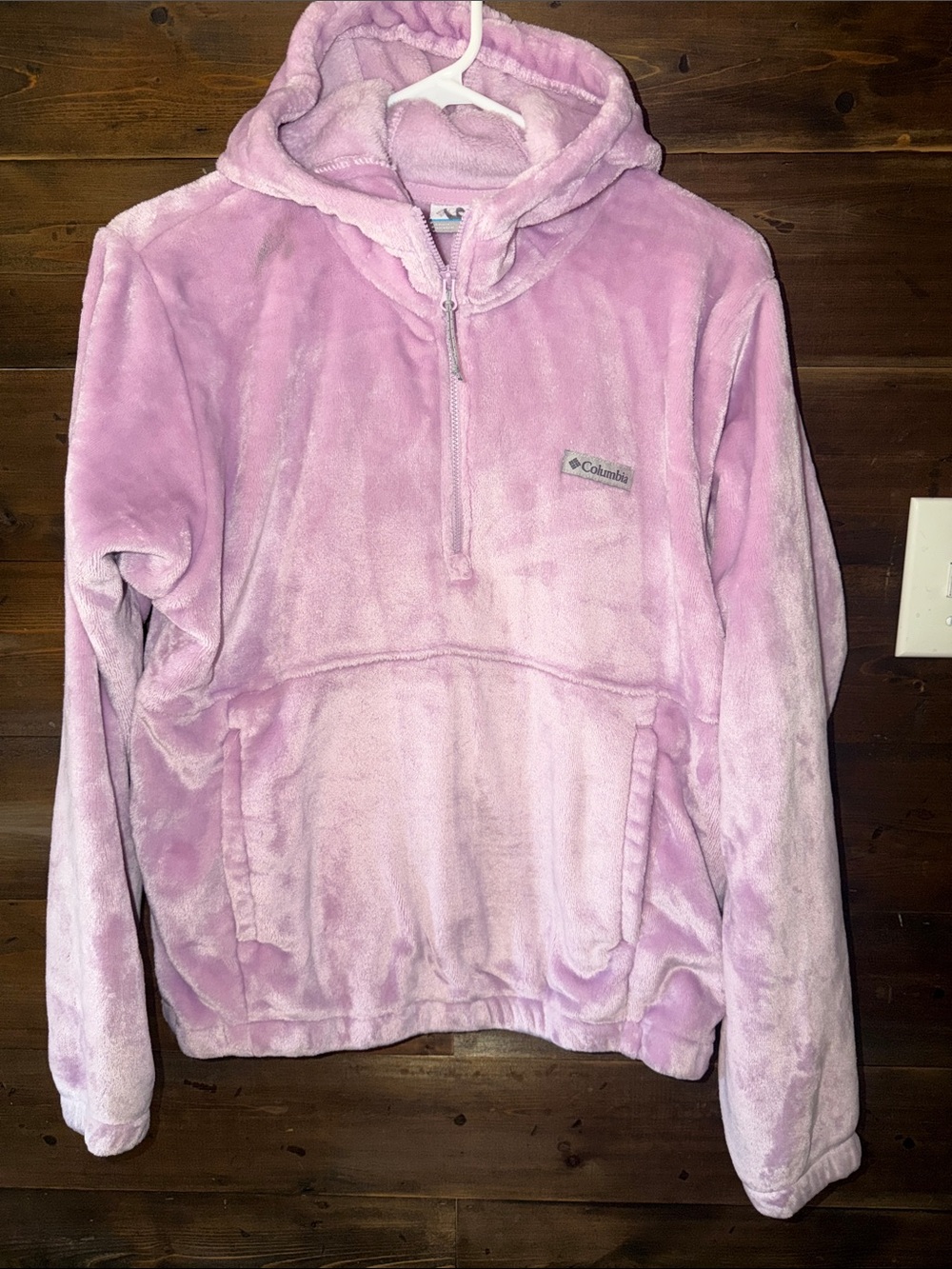 Columbia Light Pink Plush Half-Zip Hoodie